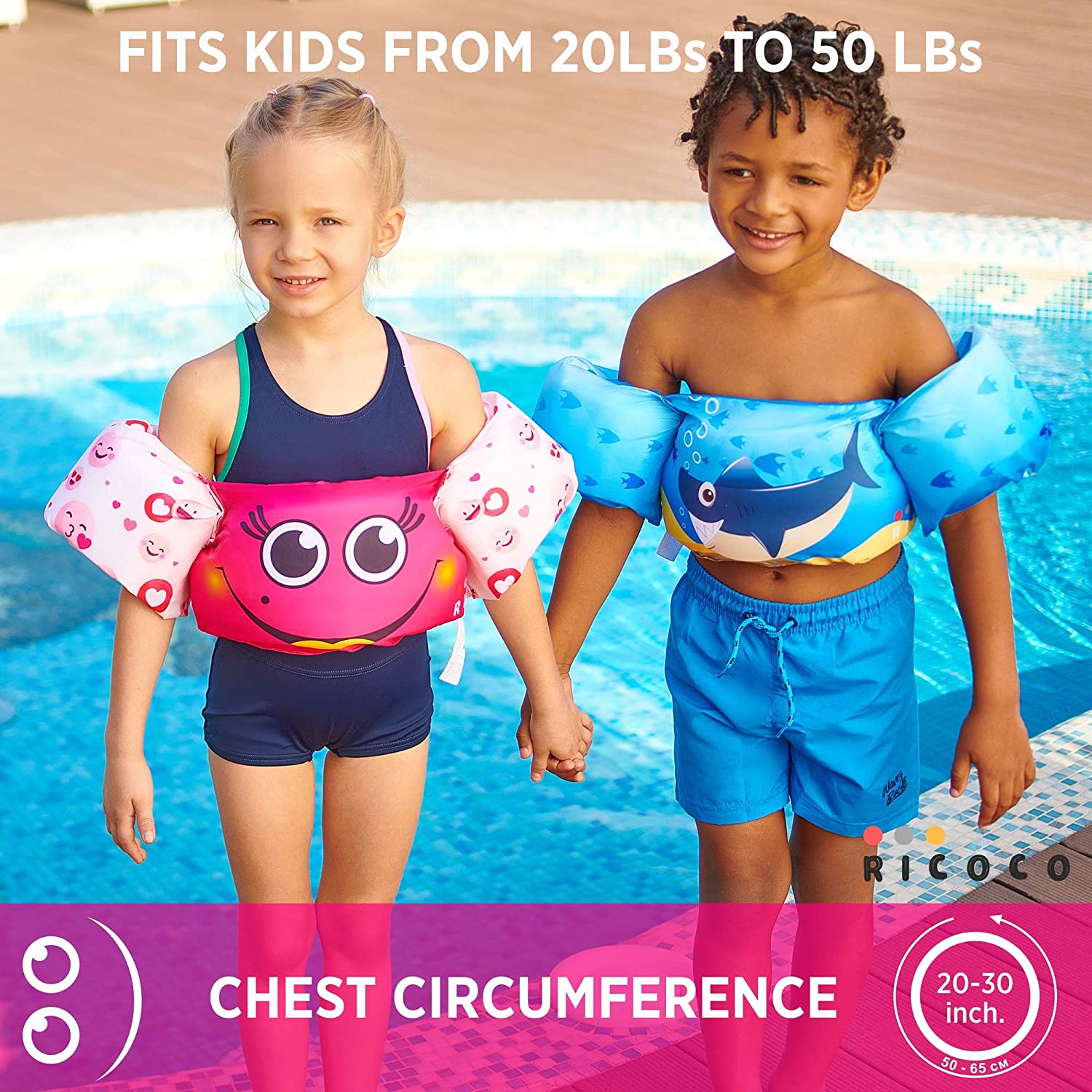 Toddler Life Jacket - Swim Vest Swim Floaties for Toddlers Girls