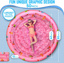 Load image into Gallery viewer, Inflatable Kiddie Pool for Kids - Kids Pools for Backyard - Swimming Pool for Kids, Toddlers, Baby - 3 Ring Pools for Inside and Outside - Durable Material with Soft Blow Up Bubble Botton, Pink