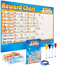 Load image into Gallery viewer, Chores Chart for Multiple Kids - Magnetic Responsibility Chart for Kids - Toddlers Behavior Chart - Reward Chart for Kids at Home - Star Chart - Sticker Chart - Chore Task Board (Blue.)