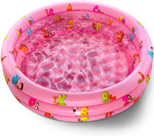 Load image into Gallery viewer, Inflatable Kiddie Pool for Kids - Kids Pools for Backyard - Swimming Pool for Kids, Toddlers, Baby - 3 Ring Pools for Inside and Outside - Durable Material with Soft Blow Up Bubble Botton, Pink