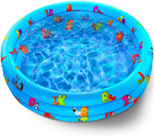 Load image into Gallery viewer, Inflatable Kiddie Pool for Kids - Kids Pools for Backyard - Swimming Pool for Kids, Toddlers, Baby - 3 Ring Pools for Inside and Outside - Durable Material with Soft Blow Up Bubble Botton, Blue