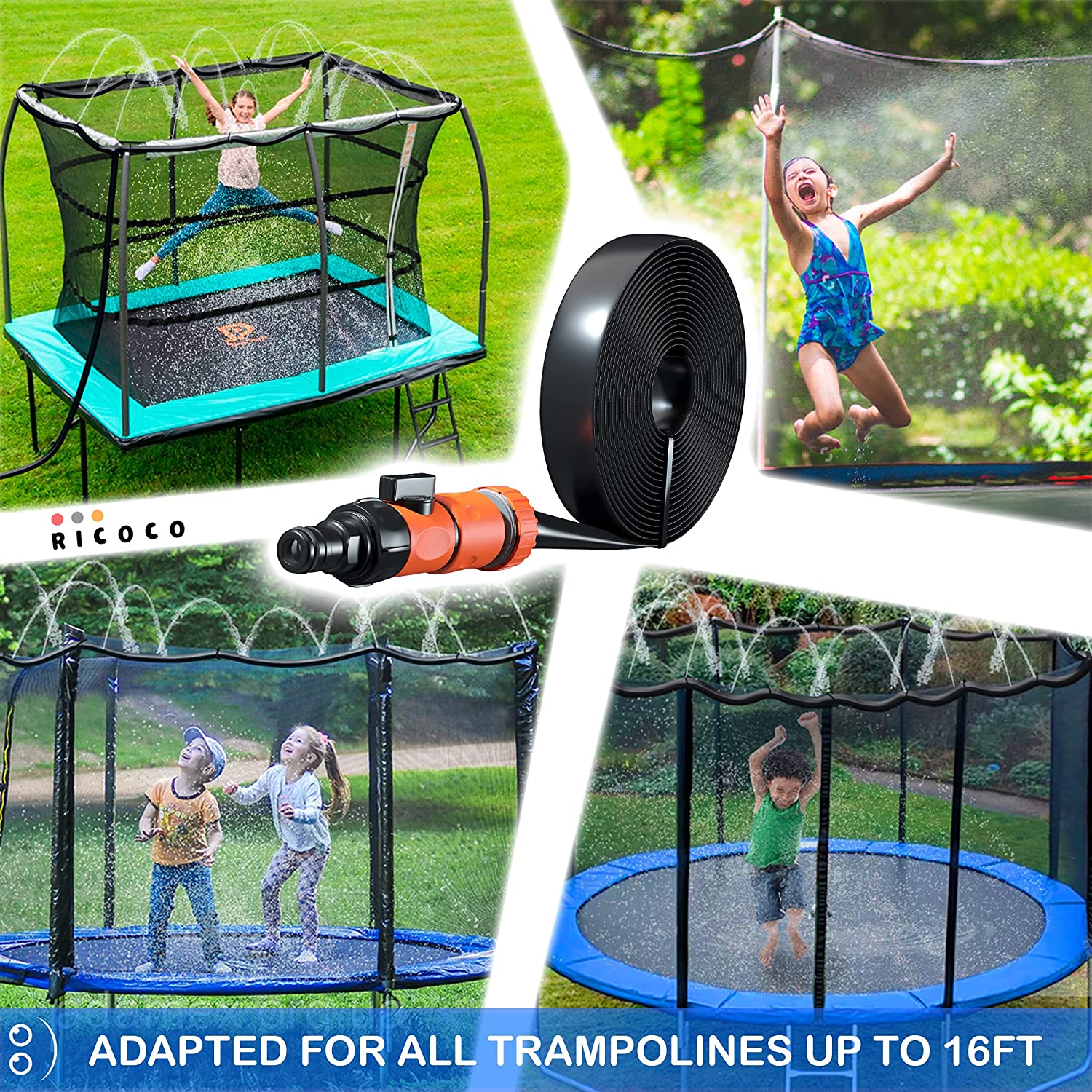 Trampoline Sprinkler for Kids 49 Ft, Heavy Duty Sprinkler for